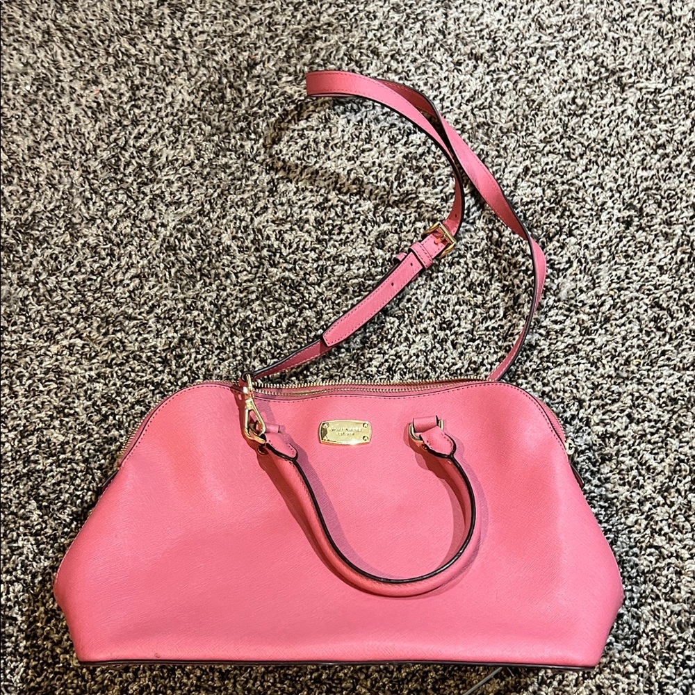 Michael Kors Pink Shoulder Bag with Gold Details